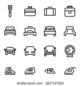 Set of vector line icons of hotel for modern concepts, web and apps.
