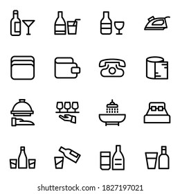 Set of vector line icons of hotel for modern concepts, web and apps.
