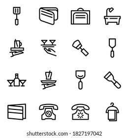 Set of vector line icons of hotel for modern concepts, web and apps.
