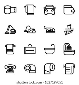 Set of vector line icons of hotel for modern concepts, web and apps.
