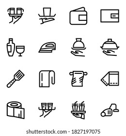 Set of vector line icons of hotel for modern concepts, web and apps.
