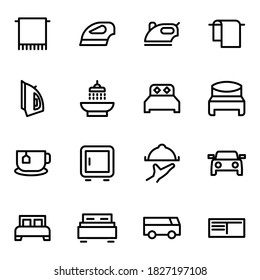Set of vector line icons of hotel for modern concepts, web and apps.
