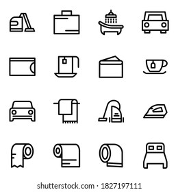 Conjunto de iconos de línea vectorial de hotel para conceptos modernos, web y aplicaciones.

