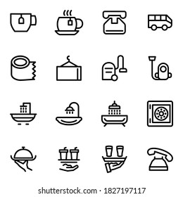 Set of vector line icons of hotel for modern concepts, web and apps.
