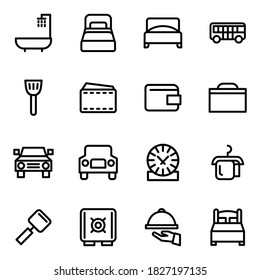 Conjunto de iconos de línea vectorial de hotel para conceptos modernos, web y aplicaciones.
