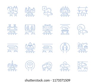 Set of vector line icons of hyperloop for modern concepts, web and apps.