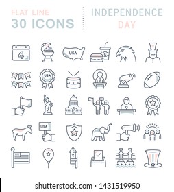 Conjunto de iconos vectoriales del día de la independencia para conceptos modernos, web y aplicaciones.