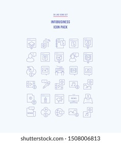 Set of vector line icons of infobusiness for modern concepts, web and apps. 