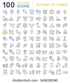 Set of vector line icons of internet of things for modern concepts, web and apps. Set of vector line icons of internet of things for modern concepts, web and apps.
