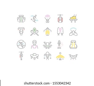Set of vector line icons of jetpack for modern concepts, web and apps.