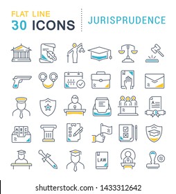 Set of vector line icons of jurisprudence for modern concepts, web and apps. Set of vector line icons of jurisprudence for modern concepts, web and apps.