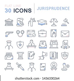Set of vector line icons of jurisprudence for modern concepts, web and apps. Set of vector line icons of jurisprudence for modern concepts, web and apps.
