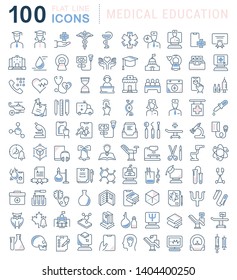 Set of vector line icons of medical education for modern concepts, web and apps.
