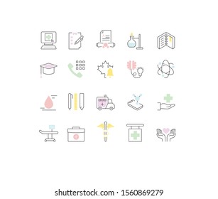 Set of vector line icons of medical education for modern concepts, web and apps.