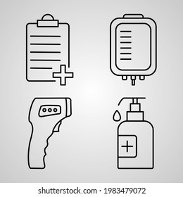 Conjunto de iconos de línea de vectores de médico
