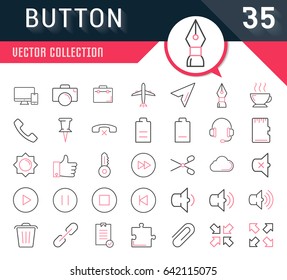 Set vector line icons mobile design and development in flat design with elements for mobile concepts and web apps. Collection modern infographic logo and pictogram.
