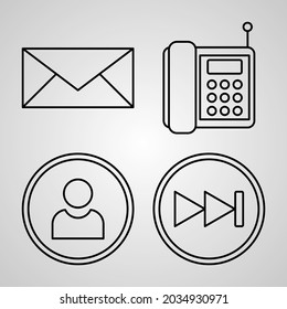 Set von Vektorliniensymbolen von Multimedia
