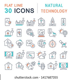 Set of vector line icons of natural technology for modern concepts, web and apps.