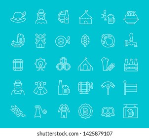 Set of vector line icons of octoberfest for modern concepts, web and apps.