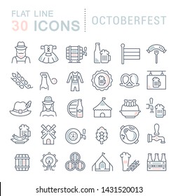 Set of vector line icons of octoberfest for modern concepts, web and apps.