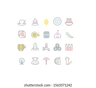 Set of vector line icons of octoberfest for modern concepts, web and apps.