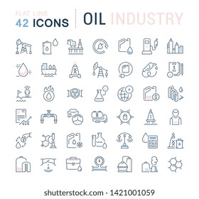 Conjunto de iconos vectoriales de la industria petrolera para conceptos modernos, web y aplicaciones. 