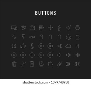 Set vector line icons with open path mobile design and development with elements for mobile concepts and web apps. Collection modern infographic logo and pictogram.