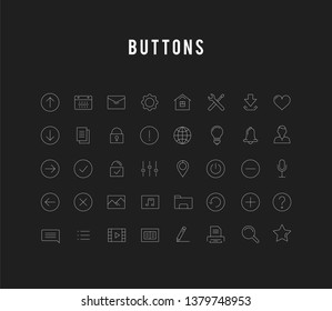 Set vector line icons with open path mobile design and development with elements for mobile concepts and web apps. Collection modern infographic logo and pictogram.