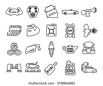 Set vector line icons with open path cars elements for mobile concepts and web apps. Collection modern infographic logo and pictogram