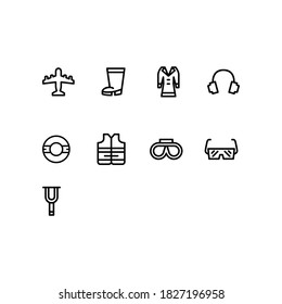 Set of vector line icons of personal protective equipment for modern concepts, web and apps.
