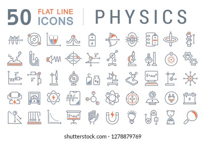 Set of vector line icons of physics for modern concepts, web and apps.  - Shutterstock ID 1278879769