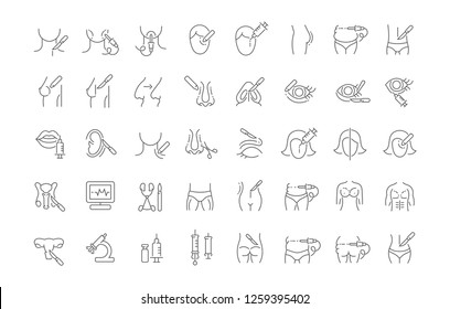 Set of vector line icons of plastic surgery for modern concepts, web and apps.