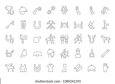 Set of vector line icons of polo for modern concepts, web and apps.