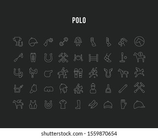 Set of vector line icons of polo for modern concepts, web and apps.
