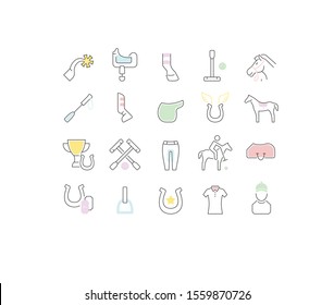 Set of vector line icons of polo for modern concepts, web and apps.