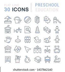 Set of vector line icons of preschool education for modern concepts, web and apps. Set of vector line icons of preschool education for modern concepts, web and apps.