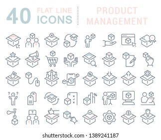 Set of vector line icons of product management for modern concepts, web and apps. 