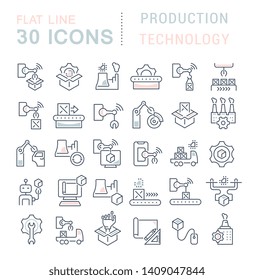 Set of vector line icons of production technology for modern concepts, web and apps.