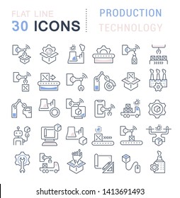 Set of vector line icons of production technology for modern concepts, web and apps. Set of vector line icons of production technology for modern concepts, web and apps.
