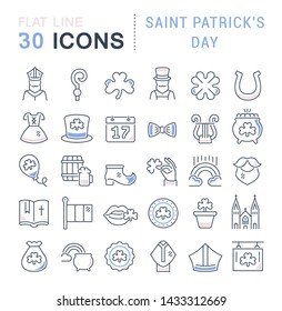 Set of vector line icons of saint patrick's day for modern concepts, web and apps. 