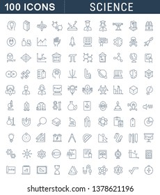 Set of vector line icons of science for modern concepts, web and apps. 