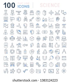 Set of vector line icons of science for modern concepts, web and apps. 