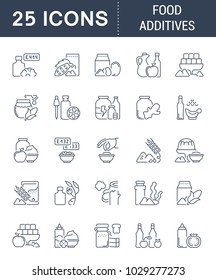 Set of vector line icons, sign and symbols of food additives for modern concepts, web and apps. Collection of infographics elements, logos and pictograms.