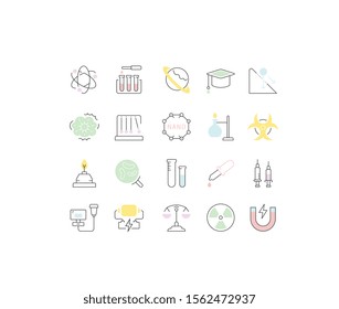 Set vector line icons, sign and symbols in flat design of natural history with elements for mobile concepts and web apps. Collection modern infographic logo and pictogram.