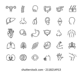 Set vector line icons, sign and symbols in flat design medicine and health