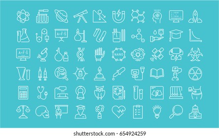 Set vector line icons, sign and symbols in flat design of natural history with elements for mobile concepts and web apps. Collection modern infographic logo and pictogram.