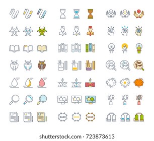 Set vector line icons, sign and symbols in flat design chemistry with elements for mobile concepts and web apps. Collection modern infographic logo and pictogram.