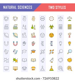 Set vector line icons, sign and symbols in flat design of natural history with elements for mobile concepts and web apps. Collection modern infographic logo and pictogram.