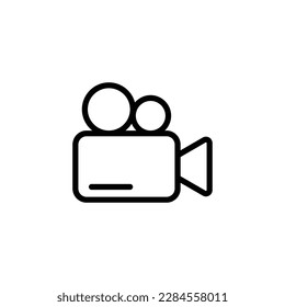 Set of vector line icons, signs and symbols on flat design cinema and movies with elements for mobile concept and web applications. Camera icon. Video and movie icon