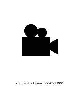Set of vector line icons, signs and symbols on flat design cinema and movies with elements for mobile concept and web applications. Camera icon. Video and movie icon